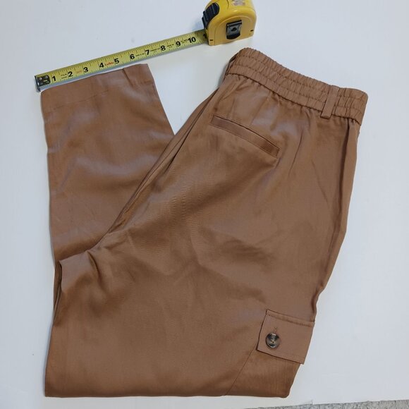 Torrid Relaxed Taper Studio Linen High Rise Cargo Pants Tobacco Brown 14R NWT - Picture 15 of 15